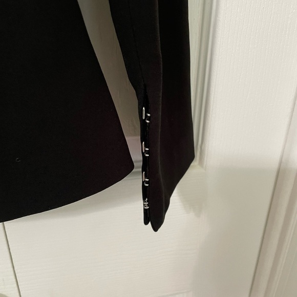 Jonathan Simkhai Women’s NWT Black Eye Closure Ruched Crepe Blazer Size 2 - Picture 7 of 13